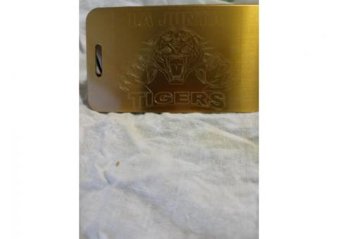Engraved Brass/ Copper La Junta Tigers tag